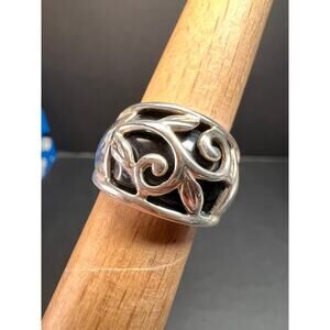 Vintage sterling silver black onyx ring size 5